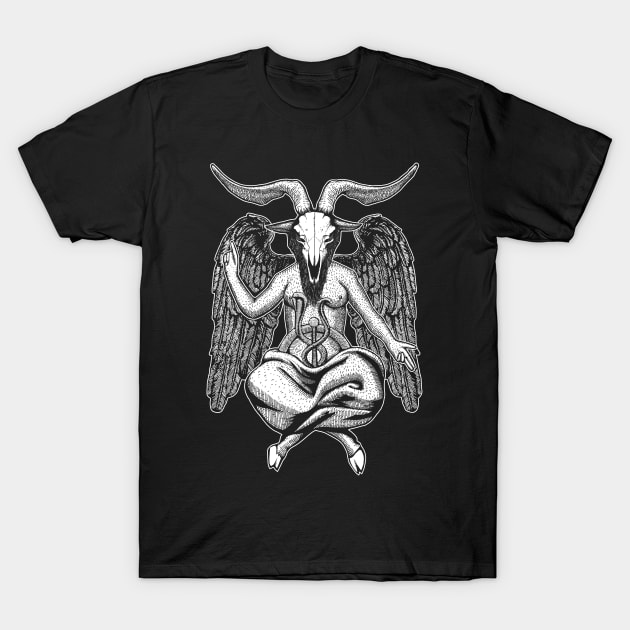 Baphomet Skull Etching T-Shirt by GAz